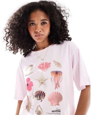 ONLY Shells Graphic Boyfriend Fit T-Shirt - White