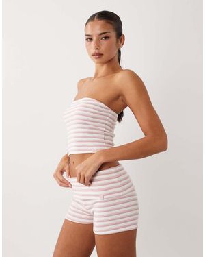 BO+TEE Foldover Mini Shorts Co-Ord - White