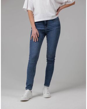 French Connection Cotton Blend Stretch High Rise Skinny Denim Jeans - Blue