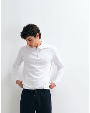 Jack & Jones Polo à manches longues et col zippé - Blanc