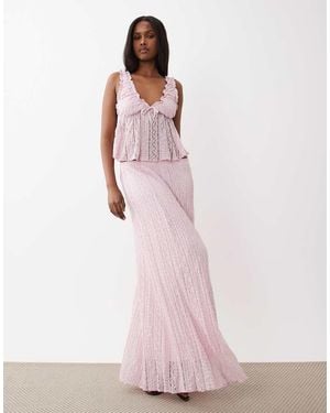 Gina Tricot Co-ord Lace Maxi Skirt - Pink