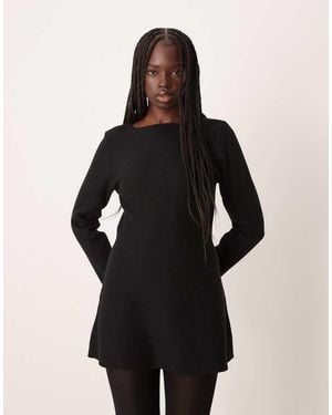 Vila A Line Knitted Mini Dress - Black