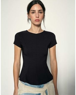 Pull&Bear Schößchenoberteil - Schwarz