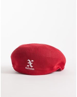 Collusion Branded Flat Cap - Red