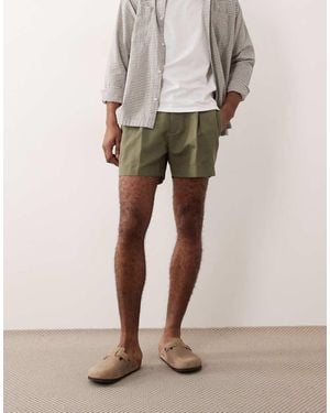 ASOS Tailored Linen Rich Wide Shorts - Natural