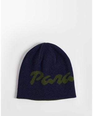 ASOS Paraiso Graphic Reversible Skull Beanie - Blue