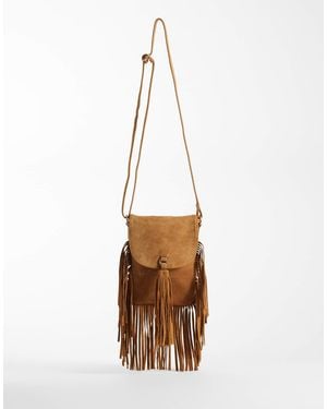ASOS Suede Fringe Crossbody Bag - White