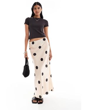 ASOS Low Rise Satin Maxi Skirt - White