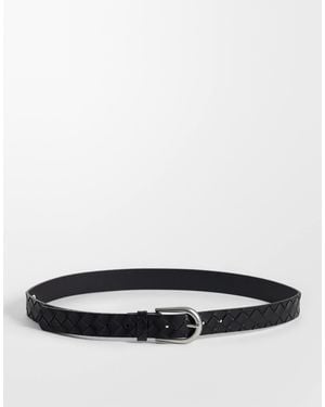 ASOS Embossed Basket Weave Faux Leather Belt - White