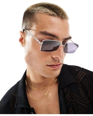 ASOS – rechteckige sonnenbrille - Schwarz
