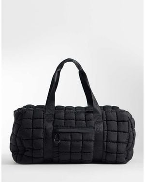 4505 Oversized Quilted Woven Gym Duffel Bag - Black