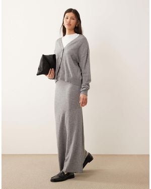 Vila Knitted Midi Skirt Co-Ord - Natural