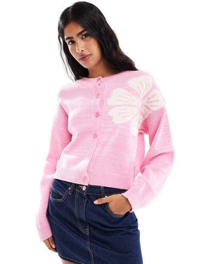Miss Selfridge Floral Knitted Cardigan - Pink