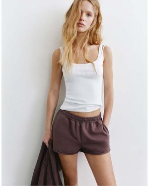 Pull&Bear Stwd Sports Shorts - White