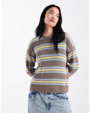 ASOS Knitted Cotton Blend Sweater - Gray