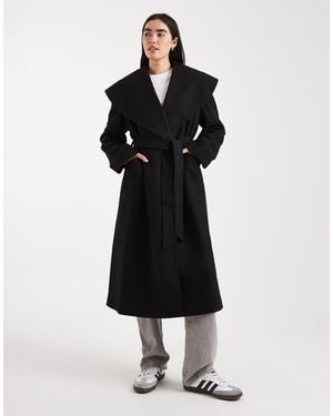 Miss Selfridge Abrigo De Vestir Cruzado De - Negro