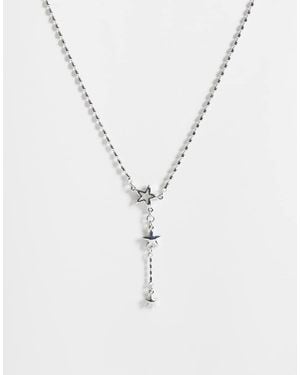 Reclaimed Vintage Unisex Star Pendent Necklace - White