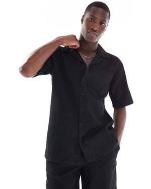Sol Beach Waffle Short Sleeve Beach Shirt - Blue