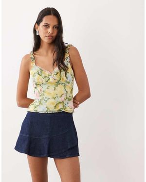 Miss Selfridge Lace Trim Cami Top - Blue