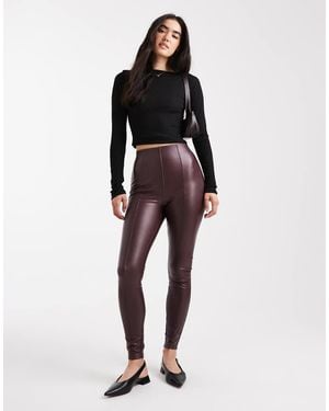 New Look Pu Leggings - Red
