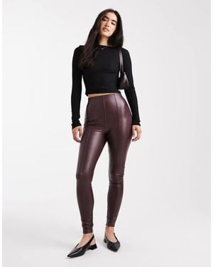 New Look Pu Leggings - Red