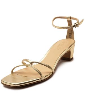 OFF THE HOOK 'Holborn' Low Block Heel Leather Heeled Sandals - Natural