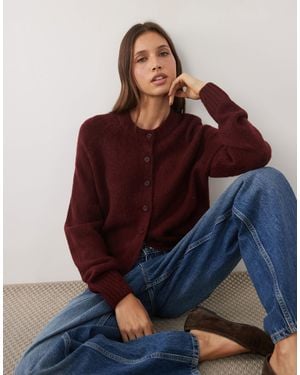 Threadbare Crew Neck Cardigan - Red