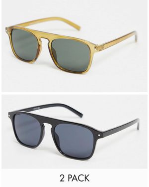 Madein. – 2er-pack sonnenbrille mit geradem brauensteg - Mettallic