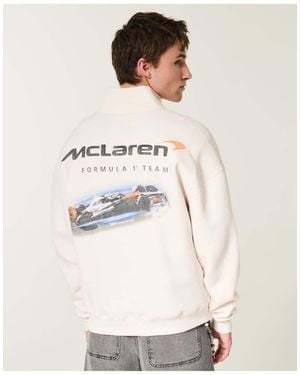 Hollister Boxy Quarter-Zip Mclaren Sweatshirt - Natural