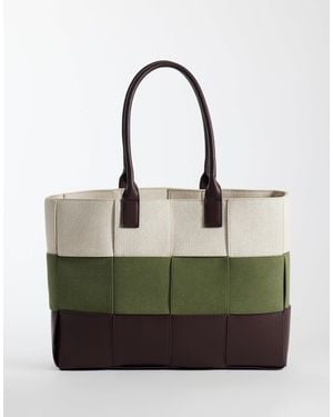 ASOS Colour Block Weave Tote Bag - Green