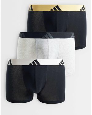adidas Active Flex 3 Pack Trunks With Coloured Waistbands - Blue