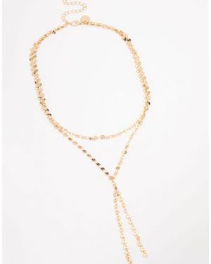 Lovisa Plated Round Link Layered Y-Necklace - White