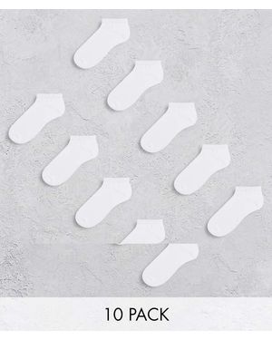 Jack & Jones Confezione Risparmio Da 10 Calzini Bianchi - Bianco