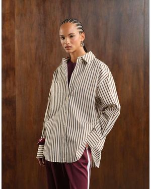 & Other Stories Camicia Oversize A Righe Bicolore - Marrone