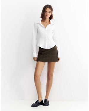 Pull&Bear Mini-jupe-short foncé - Blanc