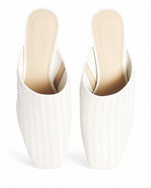 NA-KD Woven Mules - White