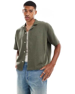 ASOS Oversized Recht Overhemd Van Jersey Met Textuur - Groen