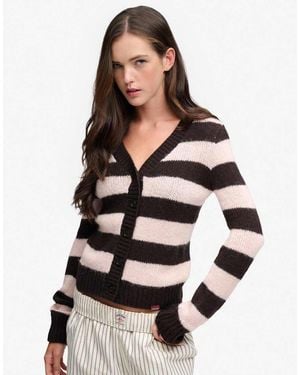 Superdry Brushed V-Neck Lightweight Cardigan - White