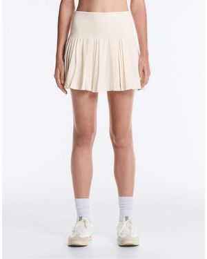 Oysho Pleated High-rise Seamless Short Skirt - White