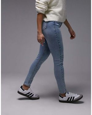 Topshop Hourglass Vaqueros Descoloridos De Talle Alto Y Corte Pitillo Jamie De -Azul - Gris