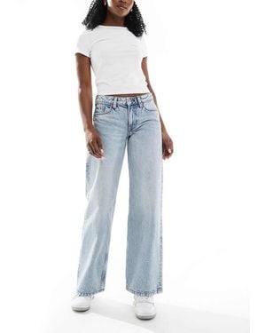 Monki Imoo Low Waist Wide Leg Jeans - Blue