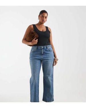 ASOS Asos Design Curve Comfort Stretch Straight Leg Jeans - Blauw
