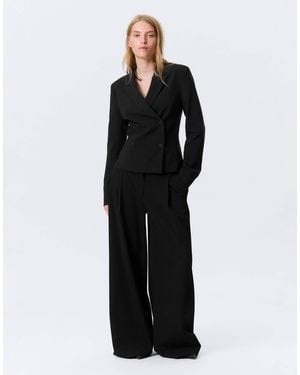 Weekday Slim Fit Double Breasted Blazer - Black