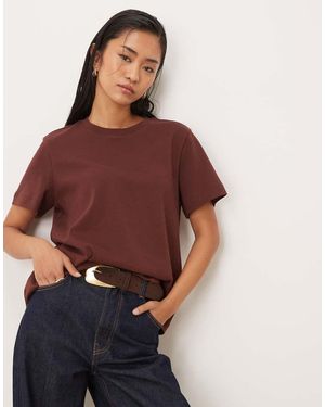 Aware T-Shirt Squadrata Pesante Color Vino Di Porto - Rosso