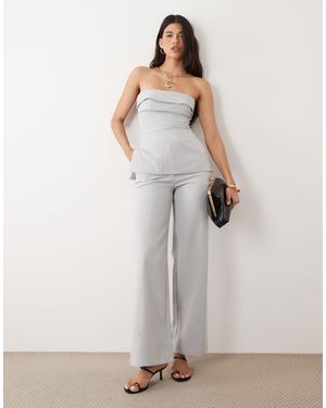 Kaiia Exclusive Tailored Straight Leg Trousers - White