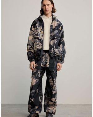 Desigual Pantaloni Lunghi Stampati Neri - Grigio