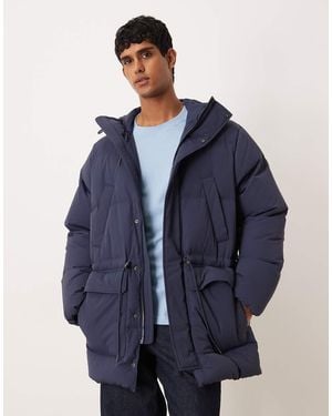 ARKET Down Puffer Coat With Full Hood And Flap Pockets - Blue