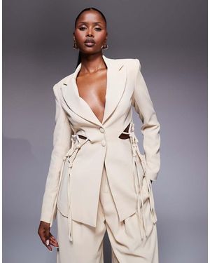 ASOS Co-ord Macrame Blazer - Natural