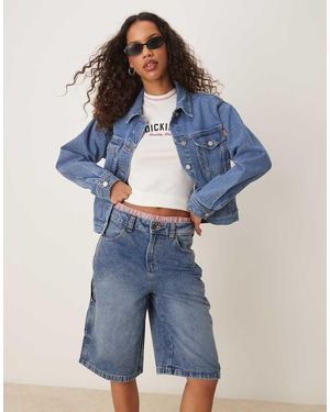 Dickies Jorts Lavaggio Risciacquato Con Dettagli Sbiaditi - Blu