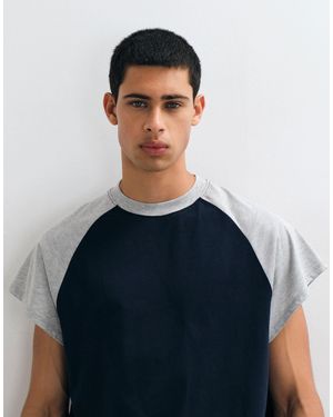 ASOS Boxy oversize-raglan-t-shirt - Blau